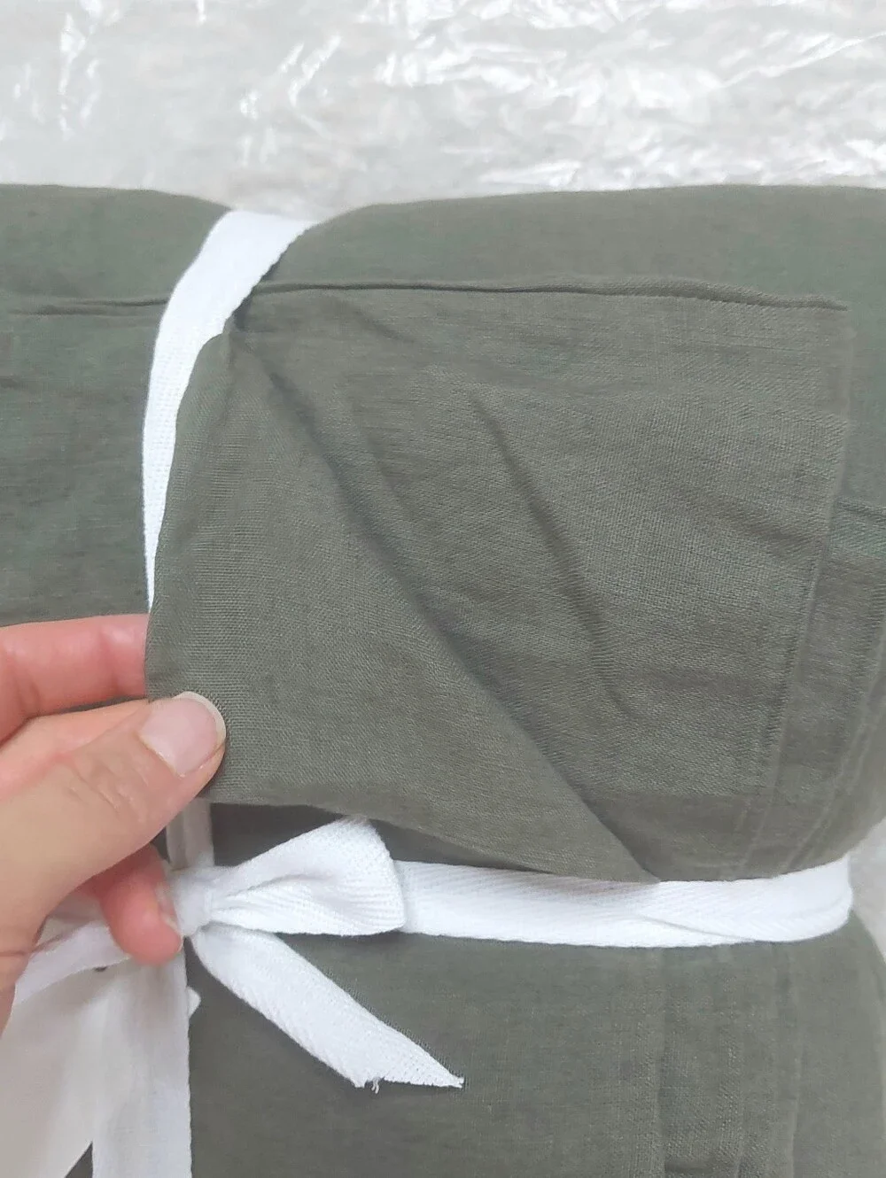 NWT! Quince European Linen Olive Duvet Cover & Shams! Sz. King/ Cal King! (981)